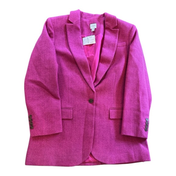 J. Crew Factory Petite relaxed one-button blazer in Magenta Grape NWT - Picture 2 of 6